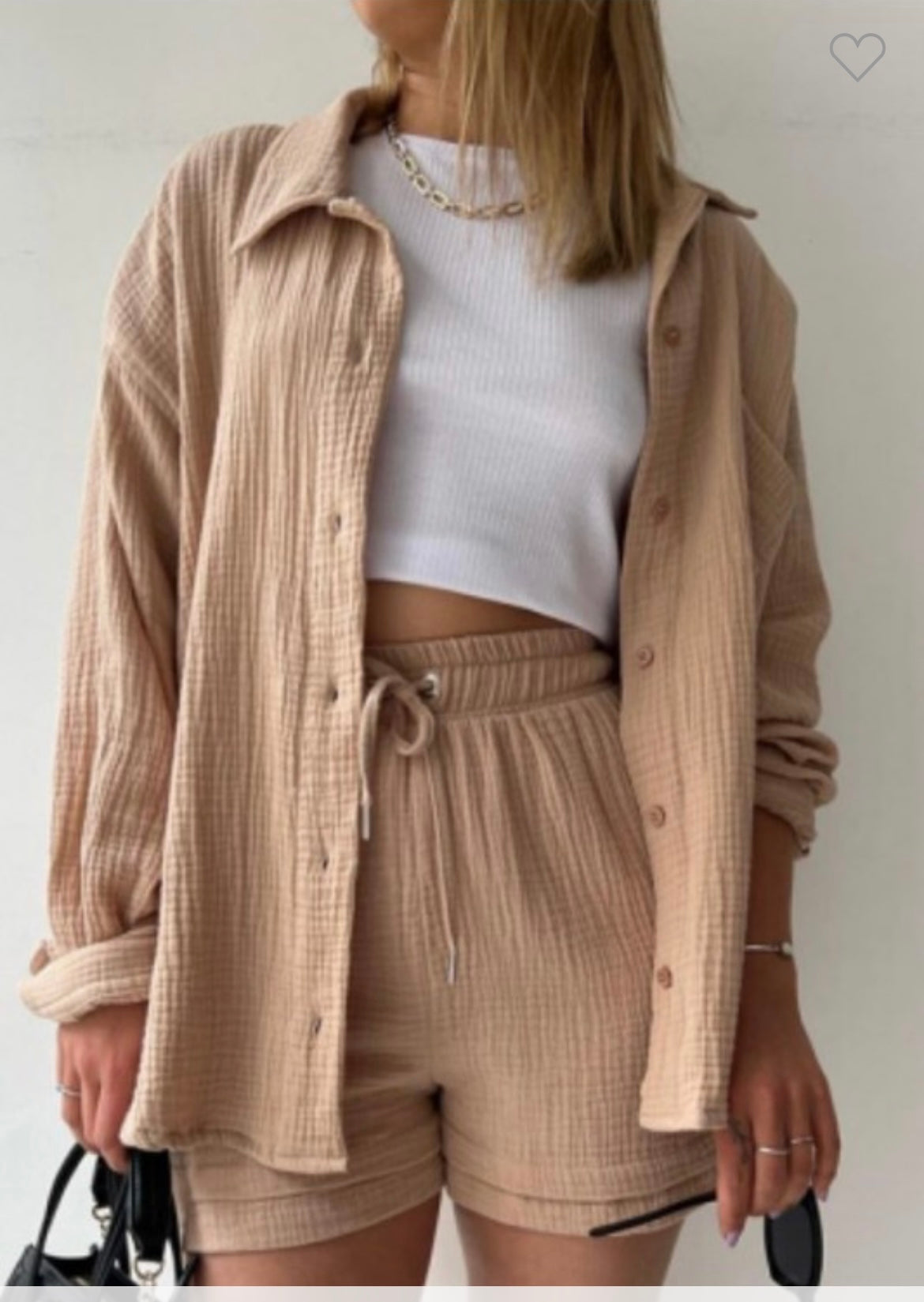 Linen Short Set (Khaki)