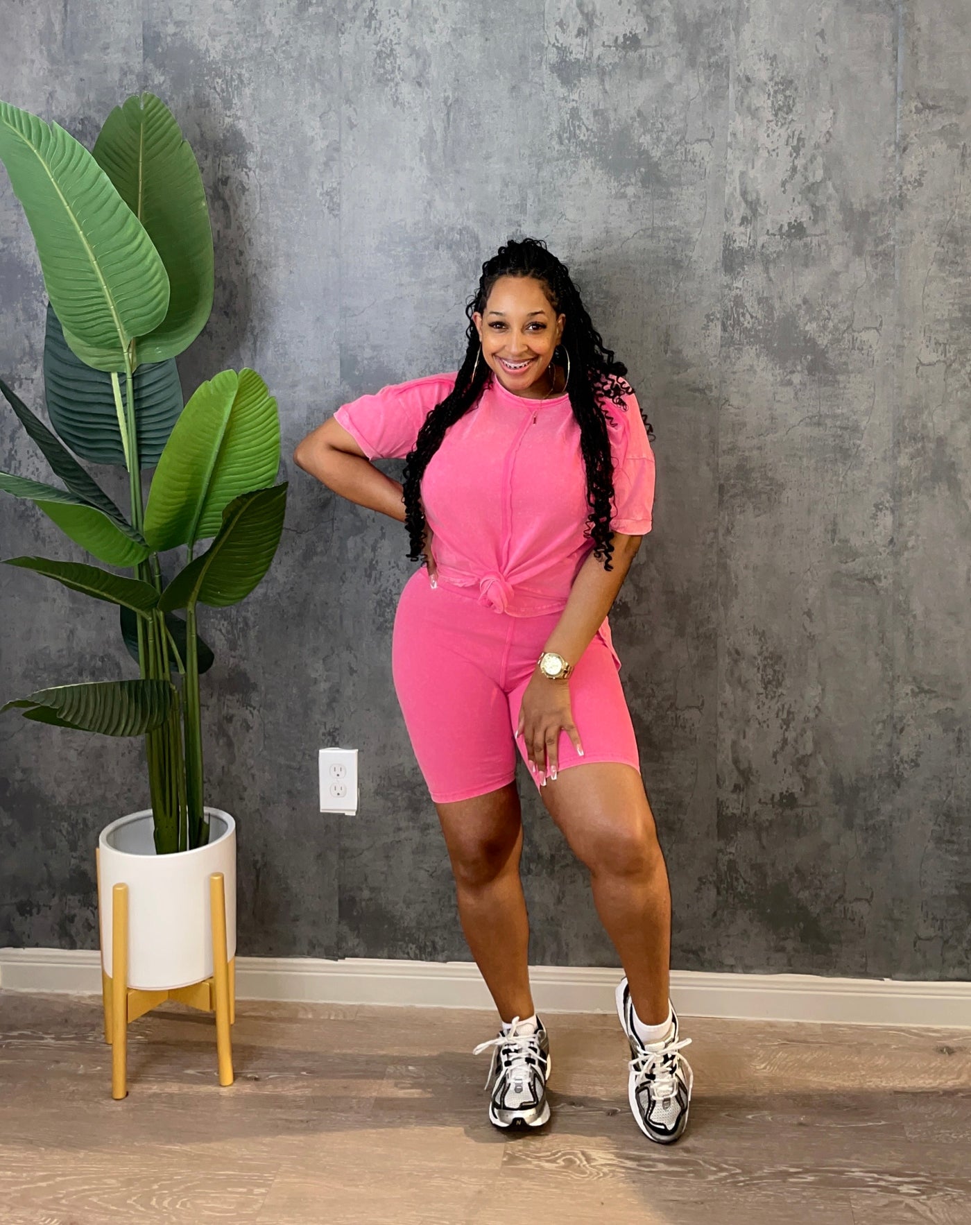 Pretty in Pink Biker Shorts Set