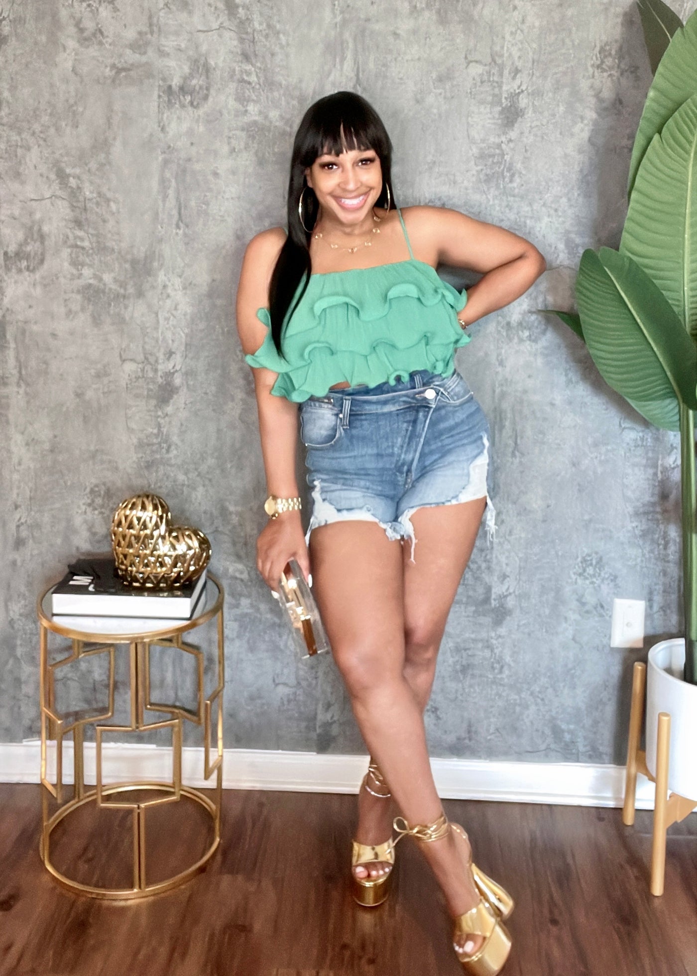 Pretty Girl Ruffle Top (Green)