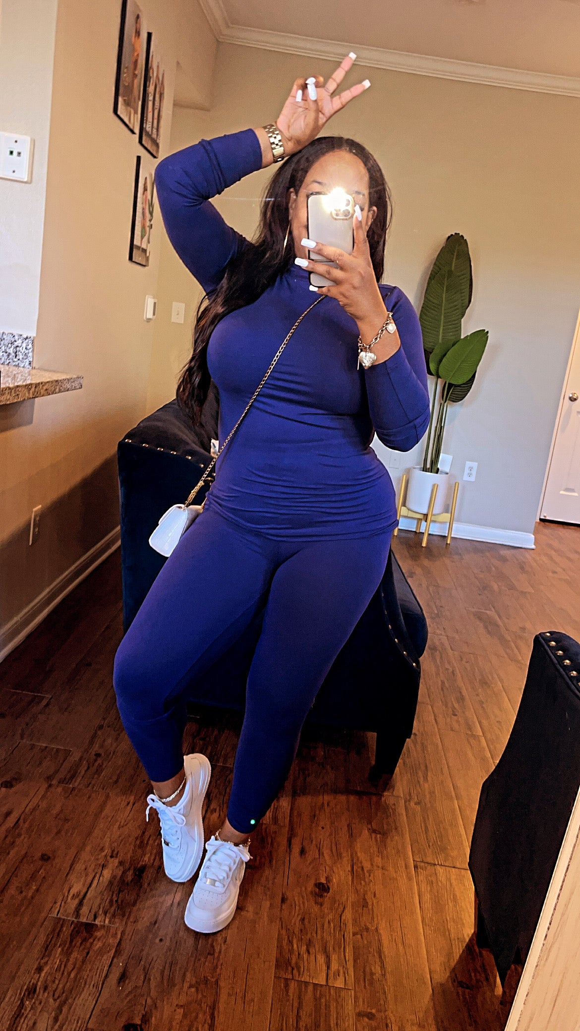 Microfiber Leggings Set (Navy)