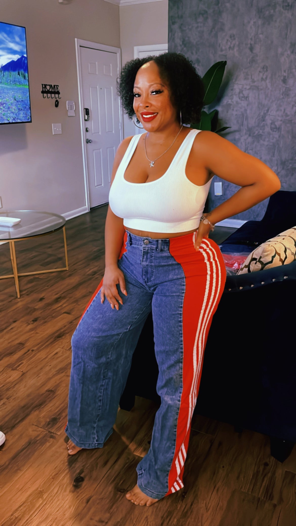 Sporty Stripes Pants| Red