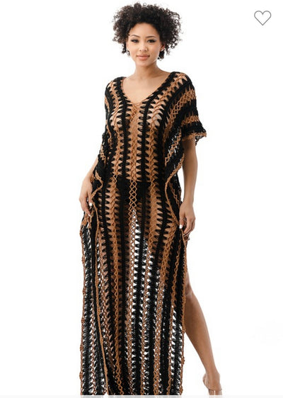 Paradise Island 🏝 Crochet Cover Up (Black/Brown)