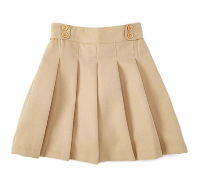 Khaki Pleated Skirt