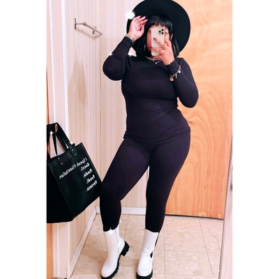 Microfiber Leggings Set (Black)
