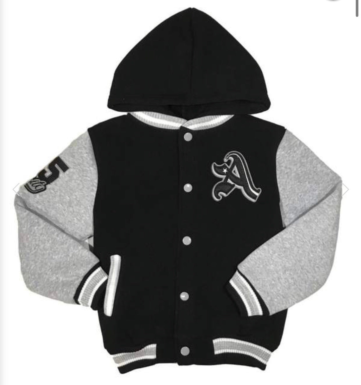 The “A” Varsity Jacket (Black/Grey)