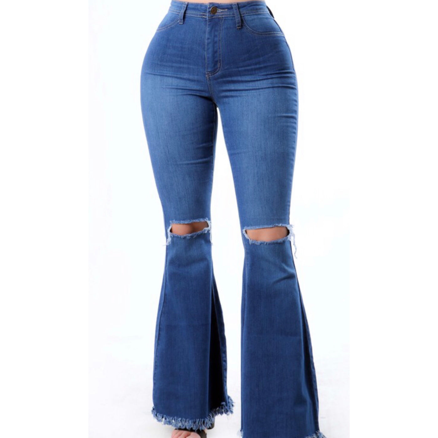 Knees Out Denim Flare Jeans